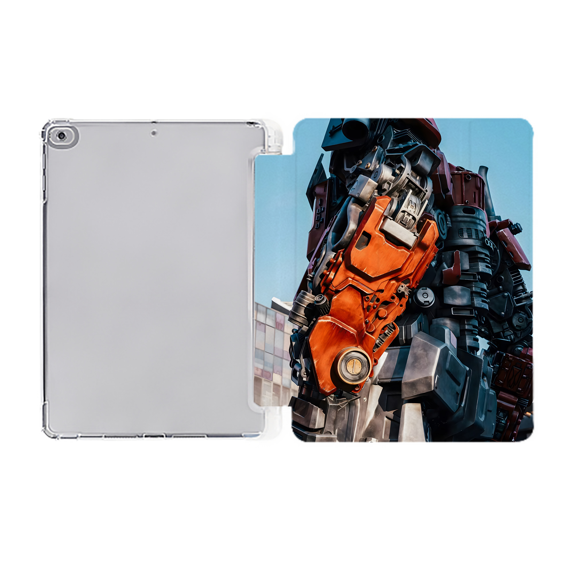 （画像用） Transformers トランスフォーマー IPad ケース ペン収納付き 三つ折りスタンド PUレザー×シリコン 対応機種9.5/10.5/10.9インチ